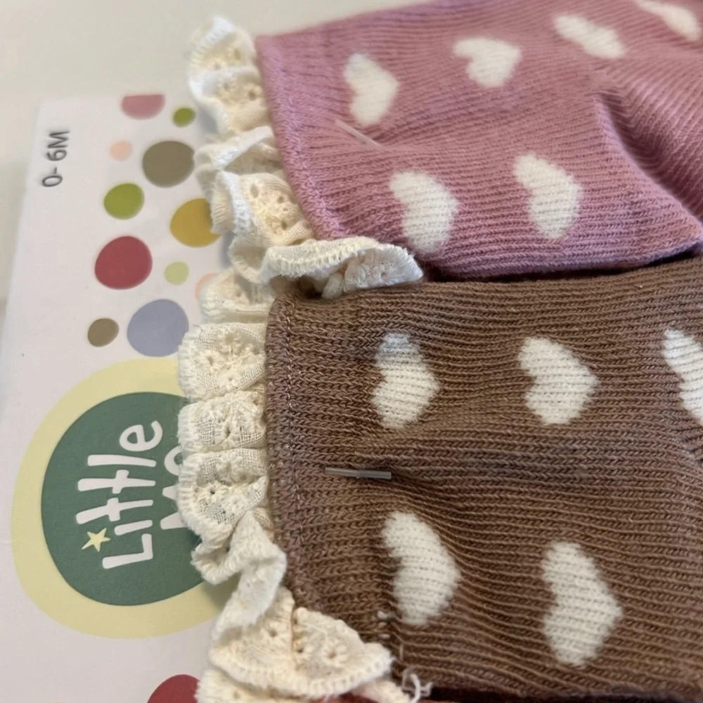 Little Me heart ruffle socks baby girl 0-6 months